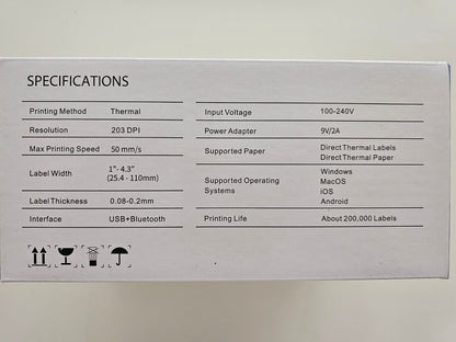 Bluetooth-Versandetikettendrucker, kabelloser 4x6-Thermoetikettendrucker für den