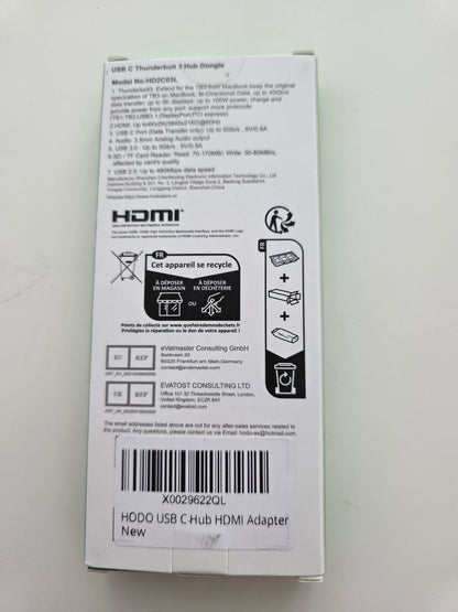 USB-C Hub 8in2 für MacBook M4/M3/M2/M1, 4K HDMI, Thunderbolt 3, SD/TF