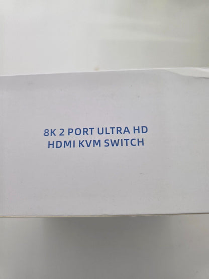 8K @ 60 Hz - 4K@120 Hz KVM Switch 2 Port HDMI USB 3.0 Schwarz + Verbindungskabel