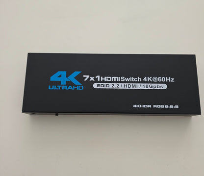 HDMI 2.0 Switch 7x1 4K@60Hz HDR Fernbedienung Schwarz