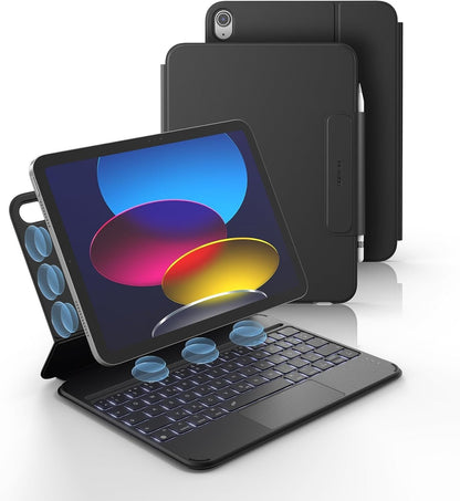 Tastatur iPad A16 11" 2025/10.9" 2022 QWERTZ Trackpad Schwarz