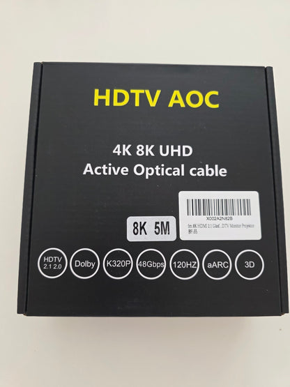 8K HDMI Glasfaserkabel 5m 48Gbps HDMI 2.1 AOC HDR eARC Schwarz