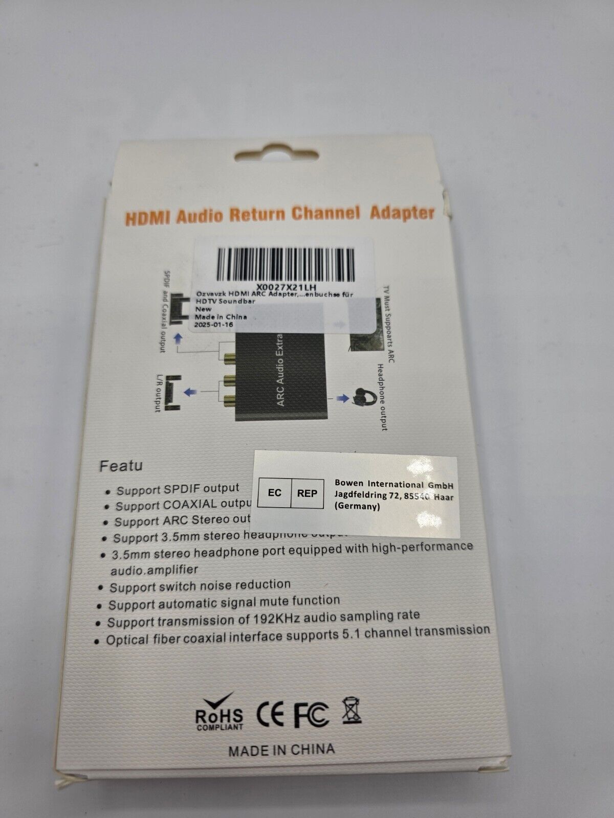 HDMI ARC Adapter – Audio Converter für HDTV, Soundbar & Verstärker