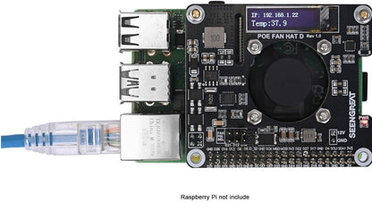 PoE HAT für Raspberry Pi 4B/3B+ mit Lüfter, OLED, 802.3af/at