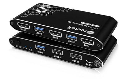 USB3.0 KVM Switch DisplayPort,4K60Hz,DP1.2,Displayport Switch,DP KVM 2 PC 1 Moni