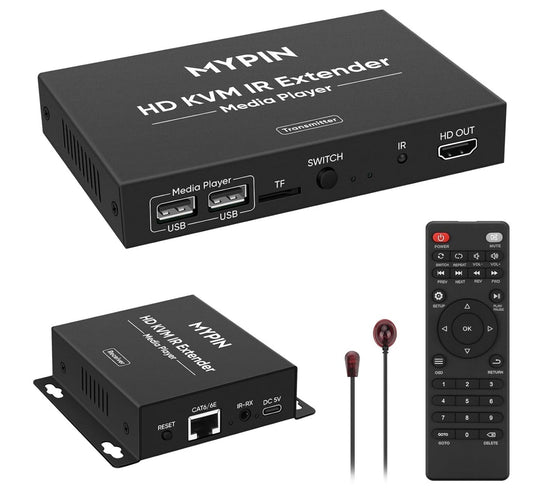1080P HDMI KVM Extender über Cat 6/7/8 bis 150m, USB, IR, Audio, Loop-Out