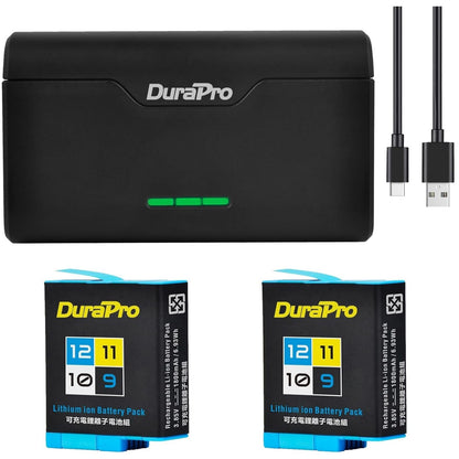 2x 1800mAh Akku + 3-Slots USB-C Ladegerät für GoPro Hero 12/11/10/9