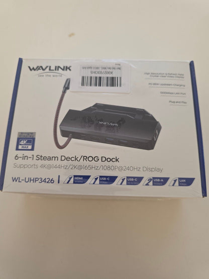 6-IN-1 Steam Deck Dock 4K@144Hz HDMI, 100W PD, USB 3.2