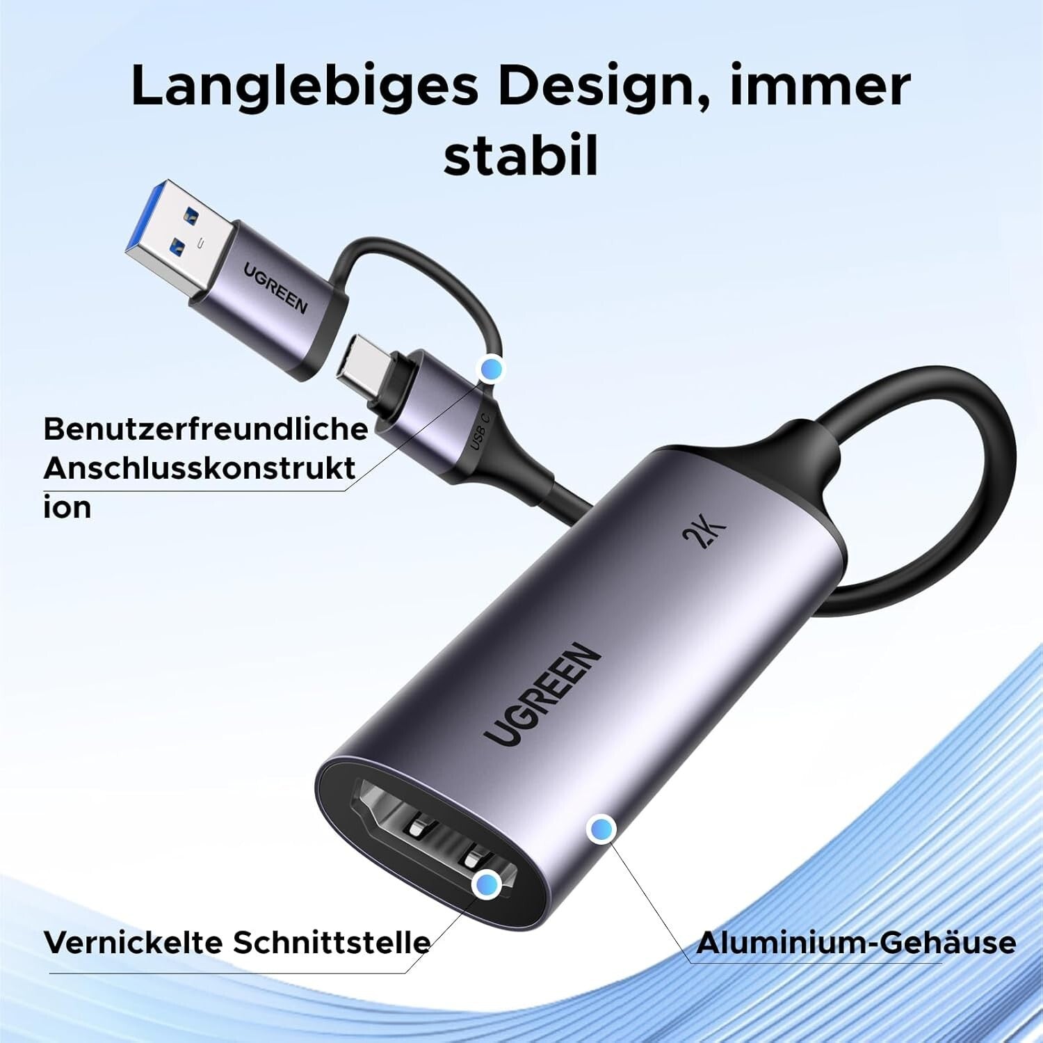 Video Capture Card HDMI auf USB-C/A 4K@30Hz 2K@30Hz Grabber