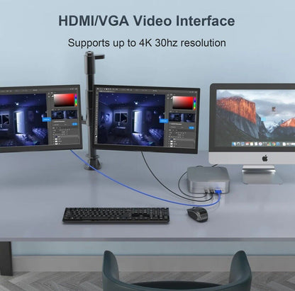 12-in-1 Typ C Hub mit Festplattengehäuse SD-/TF-Speicherkartenleser für Mac Mini