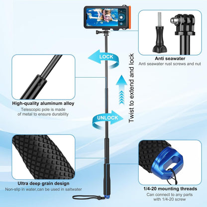 Wasserdichter Selfie-Stick mit Handyhülle für Unterwasseraufnahmen