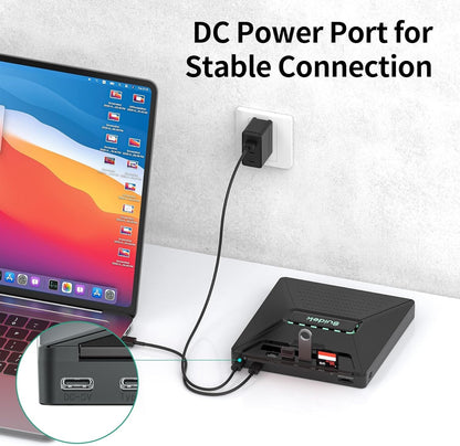 7-in-1 Externes CD/DVD Laufwerk SATA USB-C/A Hub SD-Kartenleser