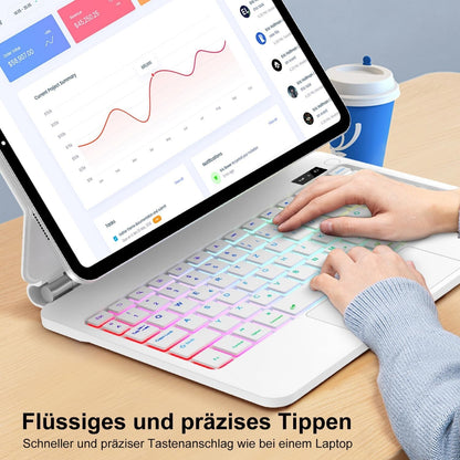 Magic Tastatur iPad A16 11" 2025/10.9" 2022 QWERTZ Touchpad Weiß