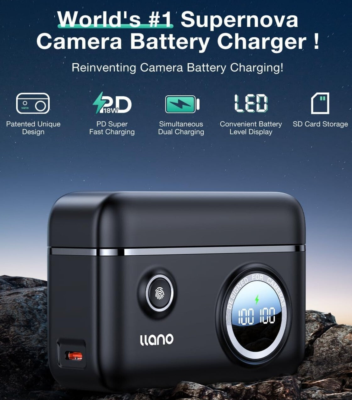 LP-E12 Akku Ladegerät 18W Schnellladegerät 2 USB-C Canon EOS