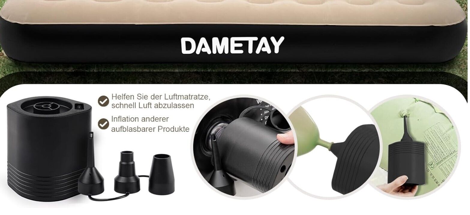 98 x 190 cm Luftbett 1 Person, Kein Stecker benötigt, Dametay Selbstaufblasend