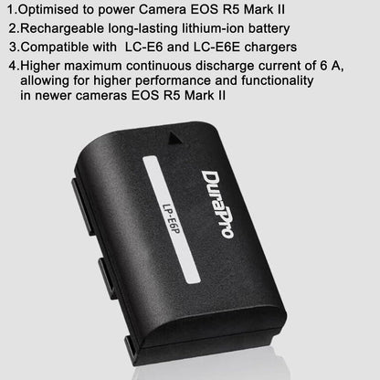 2x 2850mAh LP-E6P Akku + LCD Dual USB Ladegerät für Canon EOS R5 Mark II