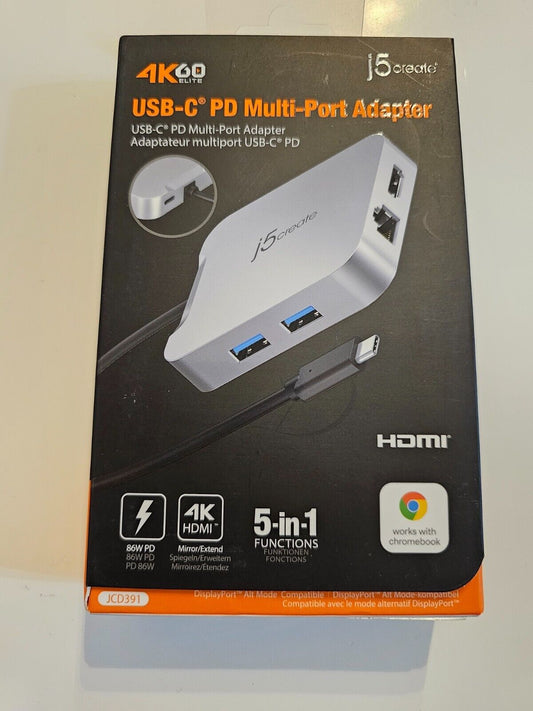 USB C Hub [Funktioniert mit Chromebook Certified] - 4K 60Hz HDMI, 100W PD, 2 x U