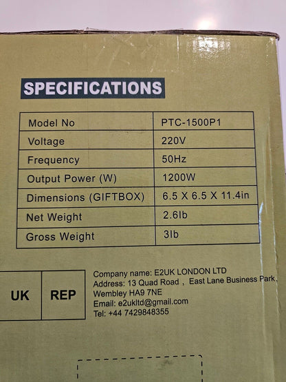 1200W Mini Heizlüfter mit Keramik Heiztechnologie, Elektrische Heizgeräte mit Fa