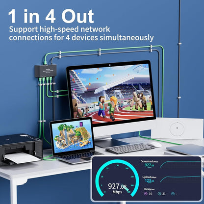 Starlink Ethernet Adapter Splitter Gen 3/Mini 1 zu 4 RJ45 1000Mbps