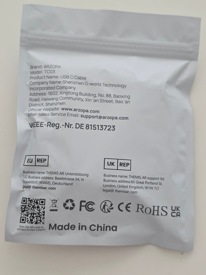USB-C Kabel 100W PD 10Gbps 90° U-Design 1m Nylon iPhone 16/S24