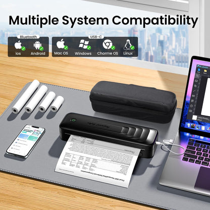 Thermodrucker A4 Bluetooth Mobiler Drucker 300dpi VESA 75/100 Schwarz