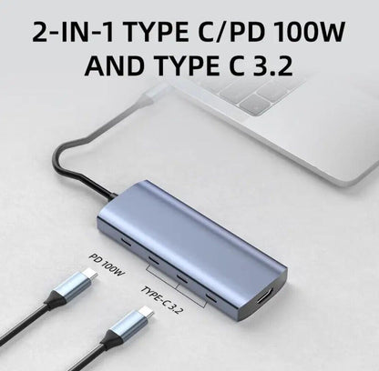 9-in-1 USB-C Hub 100W PD, 10Gbps USB 3.2, SD/TF 5Gbps, 2x USB-A, MacBook Adapter