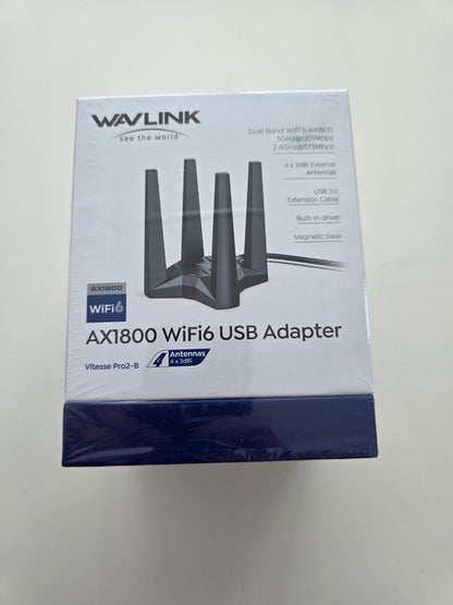 AX1800 WiFi 6 USB Adapter 1201Mbit/s 5GHz WPA3 Windows 10/11