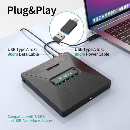 7-in-1 Externes CD/DVD Laufwerk SATA USB-C/A Hub SD-Kartenleser