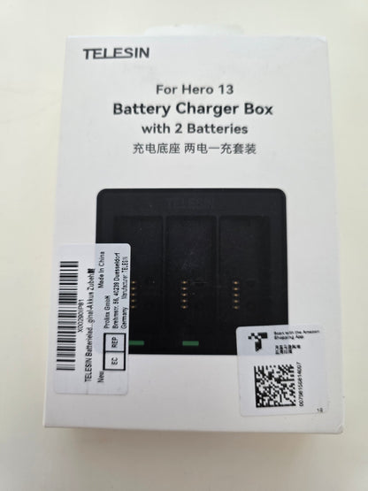 2x 2000mAh Akku für GoPro Hero 12/11/10/9 Wiederaufladbar