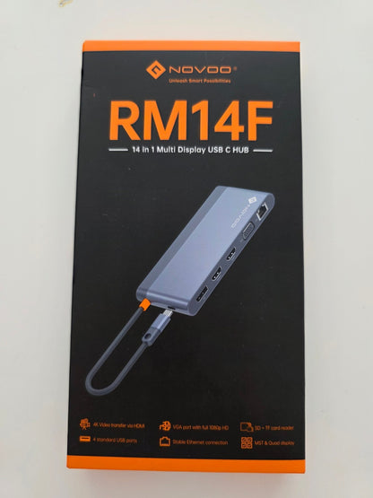 USB-C Dockingstation 14-in-1 4K@120Hz DP 2xHDMI 4K@60Hz VGA PD 100W