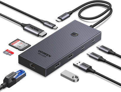 Revodok Pro 9-in-1 USB-C Hub 10Gbps 4K@60Hz HDMI Ethernet PD 100W SD/TF