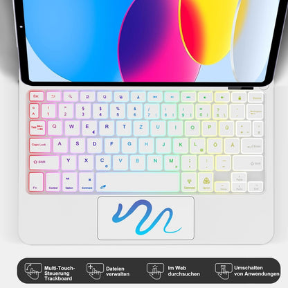 Magic Tastatur iPad A16 11" 2025/10.9" 2022 QWERTZ Touchpad Weiß