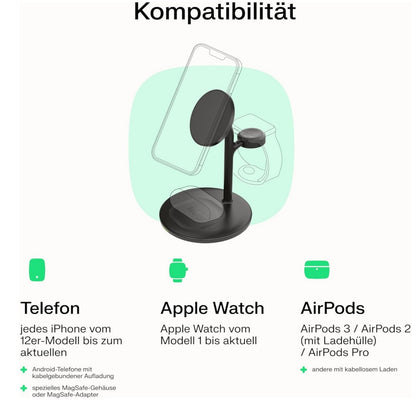 MagScape 3-in-1 MagSafe Ladeständer iPhone Watch AirPods Weiß