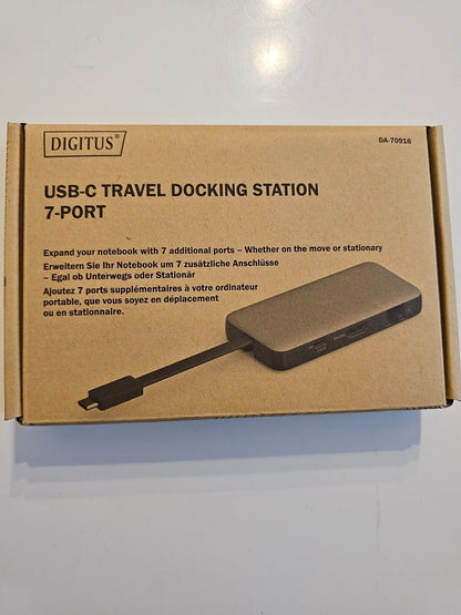 USB-C Travel Docking Station - 7-Ports - 1x HDMI UltraHD 4k/60Hz - 2X USB-A 3.2