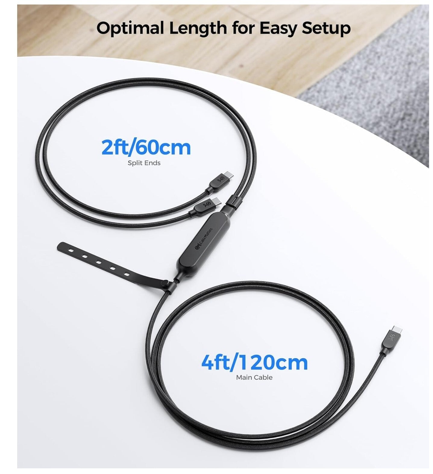 USB-C Multiladekabel 1,8m 140W PD 480Mbps Y-Splitter