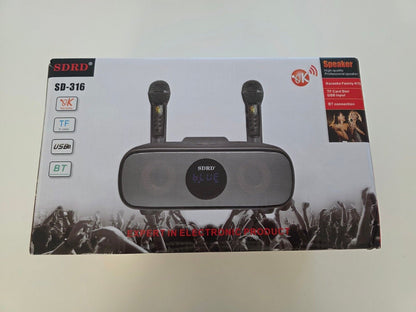 Karaoke Maschine 2 Mikrofone Bluetooth Tragbar