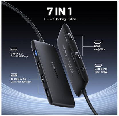 USB-C Hub 8in2 für MacBook M4/M3/M2/M1, 4K HDMI, Thunderbolt 3, SD/TF