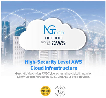 TC1 Cloud Stempeluhr WiFi Zeiterfassung + App, 5 RFID Karten