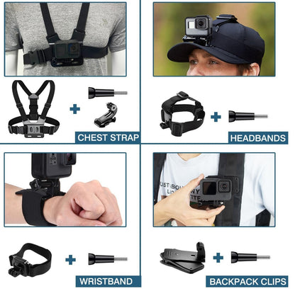 GoPro Hero 13 Zubehör Set Wasserdicht 70m Fahrradhalterung