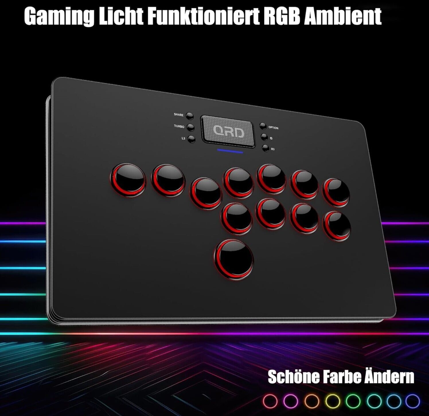 QRD S3 Kabellos Arcade Stick für Nintendo Switch PS4 PS3 Xbox 360 PC Mac Android