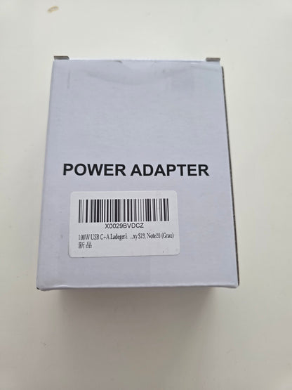 100W USB C+A GaN Ladegerät 2-Port MacBook iPhone Galaxy Grau