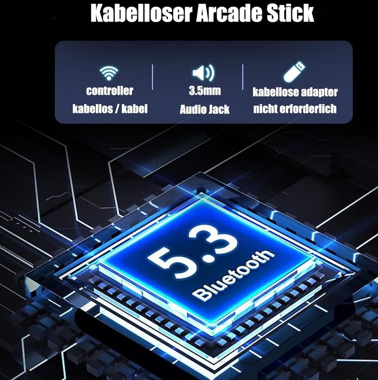 QRD S3 Kabellos Arcade Stick für Nintendo Switch PS4 PS3 Xbox 360 PC Mac Android