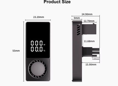 12VHPWR GPU Temp. Watt FAN Adapter RTX5090/4090/5080/4080/5070/4070 180 Grad