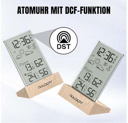 Funk-Wetterstation mit Außensensor 5.5” LCD Wettervorhersage