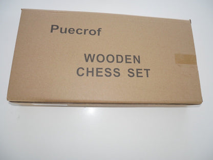 Premium 38 cm Walnuss Magnetisches Schach- und Dame-Set – 2-in-1