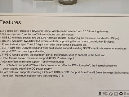 12-in-1 Typ C Hub mit Festplattengehäuse SD-/TF-Speicherkartenleser für Mac Mini