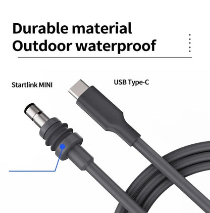 Wasserdichtes Starlink Mini USB-C zu DC Stromkabel 5m 100W PD 5A IP68