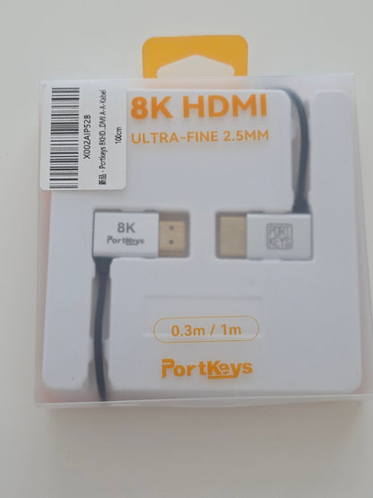 8K HDMI 2.1 Kabel 1m Ultradünn 2,5mm 48Gbps 8K@60Hz