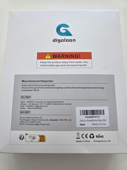 Cat8 LAN Kabel 20m, 40Gbps 2000MHz, RJ45, Nylon