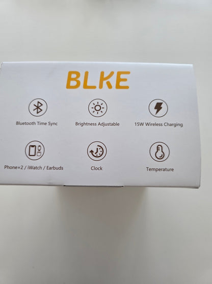 7-in-1 Wireless Ladestation mit Smart-Clock & Nachttischlicht Schwarz